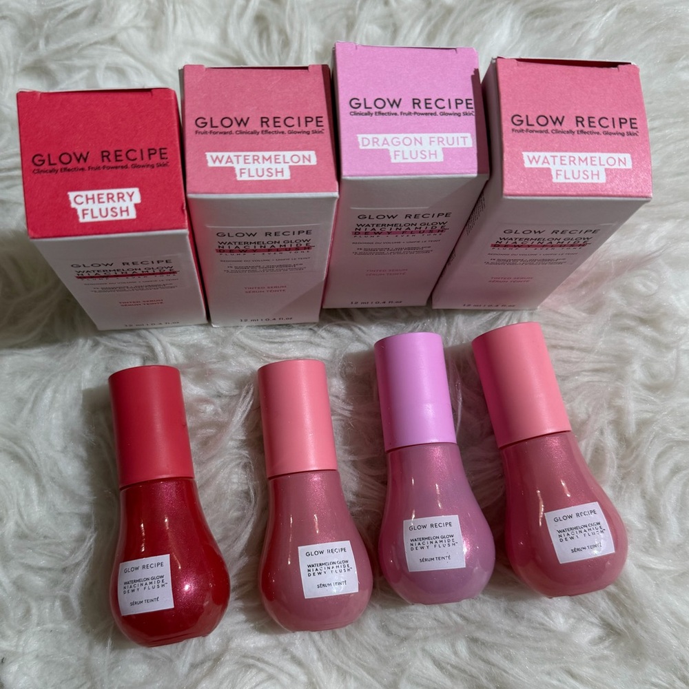 NEW Glow Recipe Dewy Flush Blush Set Cherry, Watermelon, Dragon Fruit